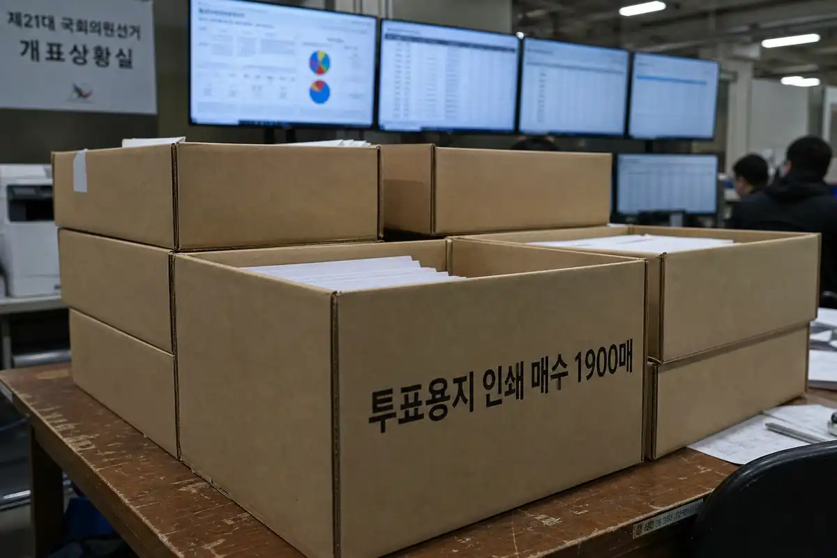 잠실7동 투표용지 1900매가 들어있는 보관상자